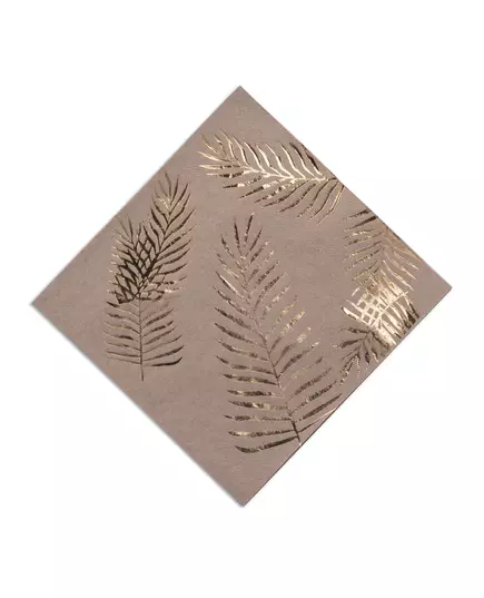 16 Kraft Paper Napkins Golden Palm 33 x 33 cm