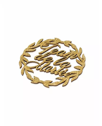 2 trekroner til brudeparet gullglitter 7 cm