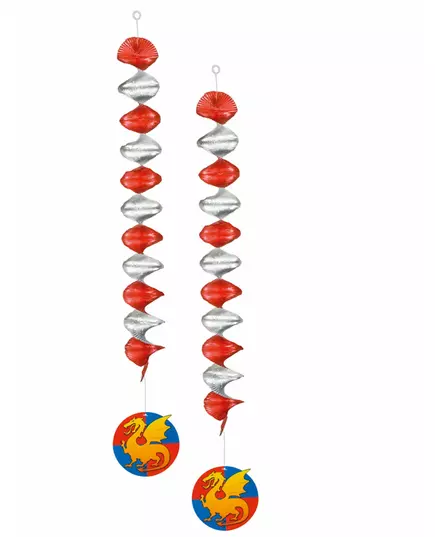 2 opphengsdekorasjoner riddere 60 cm