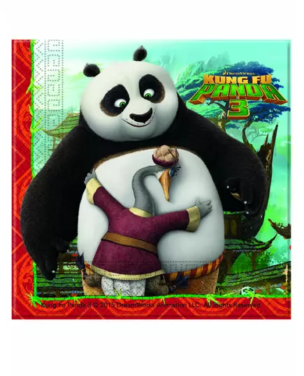 20 Kung Fu Panda 3 papirservietter 33 x 33 cm