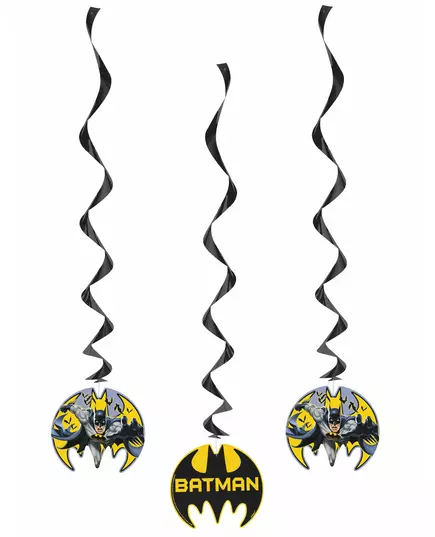 3 Batman Hanging Spiral Decorations