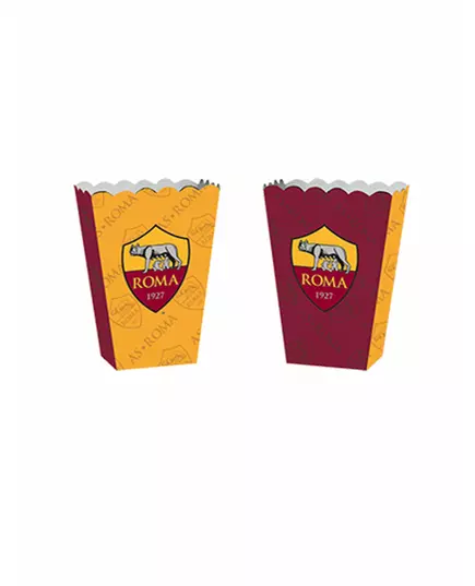 4 Roma popcornbokser i papp, 13,5 x 8,5 x 19 cm