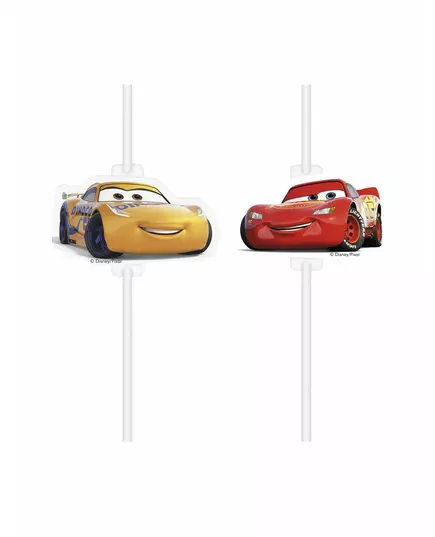 4 Cars 3 Cardboard Medallion Straws