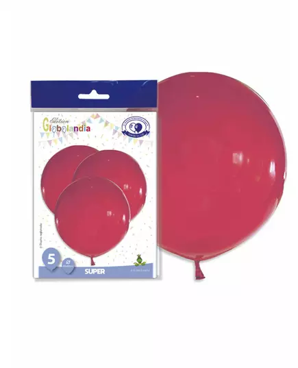 5 gigantiske røde lateksballonger 47 cm