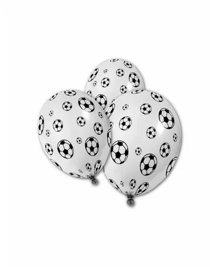 5 Latex Balloons Soccer Balls 30 cm