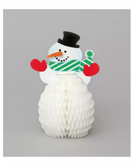 4 mini snømann-borddekorasjoner 15 cm