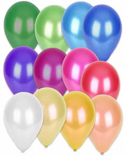 50 Metallic Multicolor Balloons 30 cm