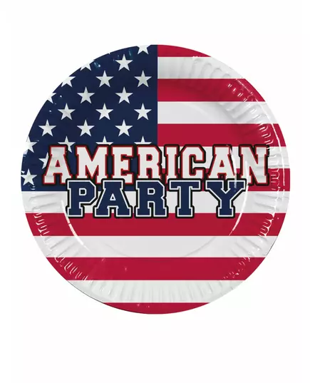 10 amerikanske festpapirtallerkener 23 cm