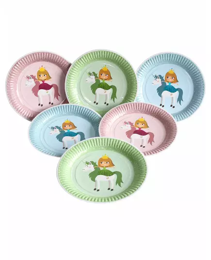 6 Prinsesse-papirtallerkener 23 cm