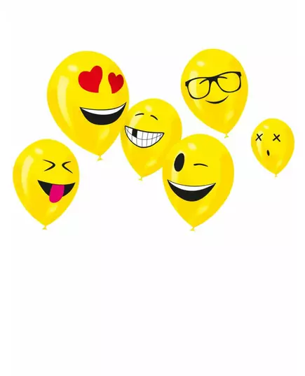 6 Imoji latex balloons 24 cm