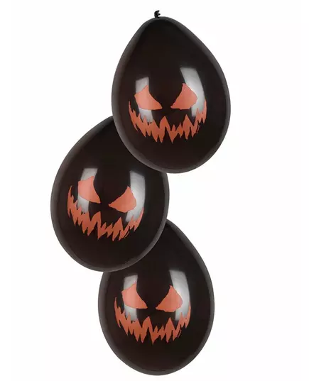 6 skremmende gresskarballonger 25 cm