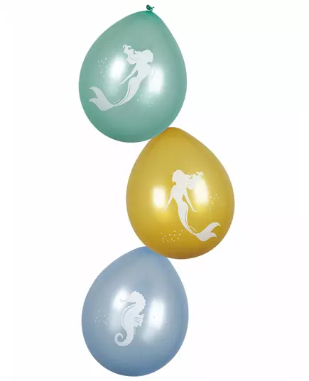 6 havfrue-laguneballonger 25 cm