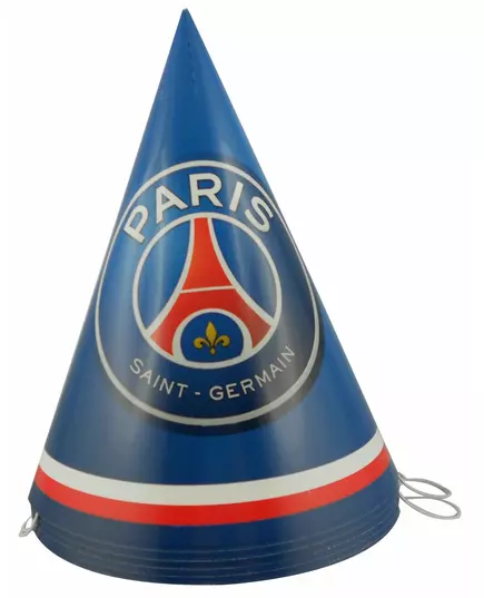 6 PSG cardboard party hats 16 cm