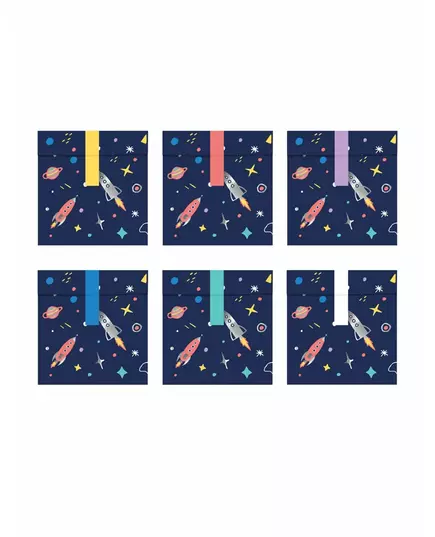 6 Space Adventure Paper Gift Bags 13 x 14 cm