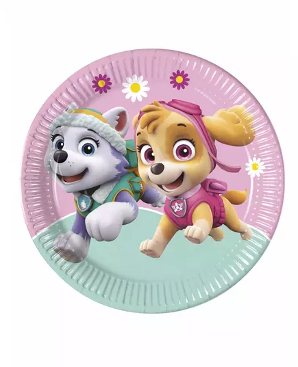 8 Paw Patrol Skye and Everest Paper Plates 23 cm