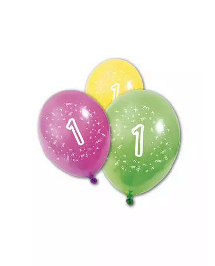 8 Latex balloons 1 year old birthday 30 cm