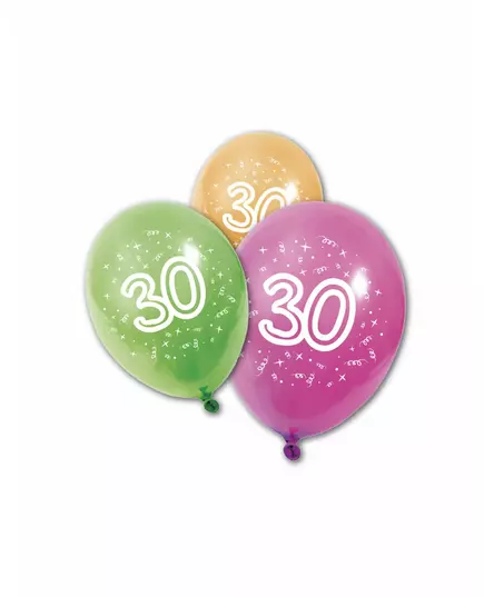 8 lateksballonger 30-årsdag 30 cm