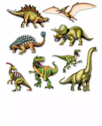 8 dinosaurutklipp i papp