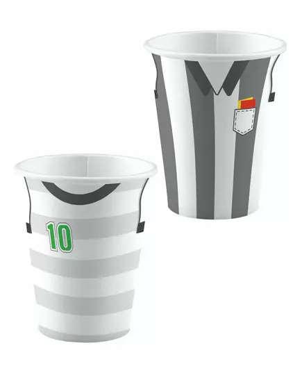 8 Football Cardboard Cups 250 ml