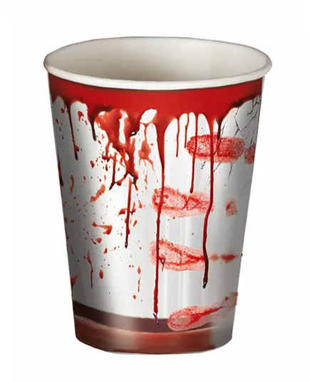 6 Bloody Halloween Paper Cups 240ml