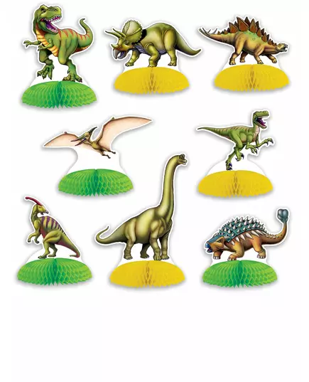 8 mini-dinosaur-borddekorasjoner