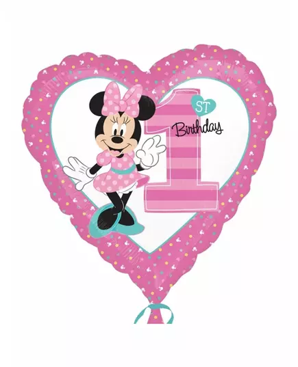 Minnie Mus 1-årsdag folieballong 43 cm