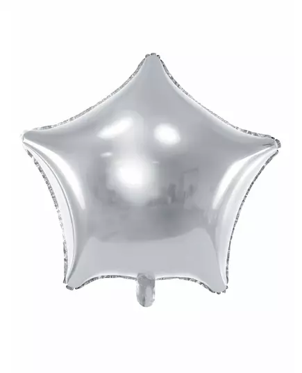 Silver star foil balloon 45 cm