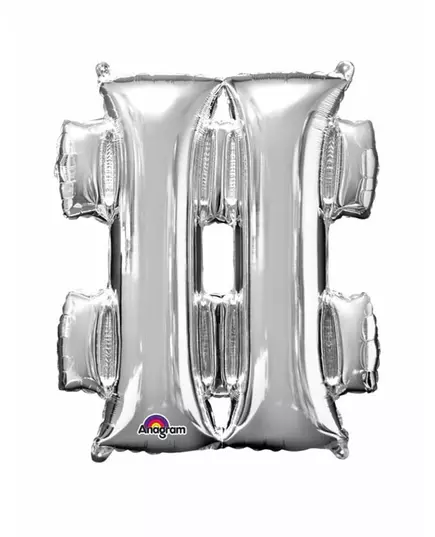 Giant foil balloon Symbol # silver 83 cm