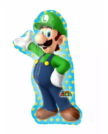 Luigi Super Mario Bros folieballong 50 x 96 cm