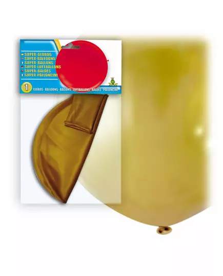 Kjempestor gullfarget lateksballong 80 cm