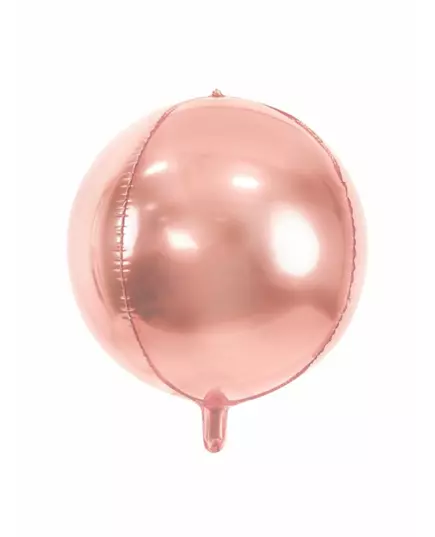 40 cm metallisk roségull foliekuleballong