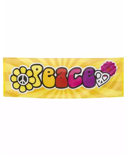 Hippie Flower Power Fabric Banner
