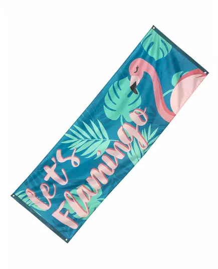 La oss flamingo tropisk stoffbanner 74 x 220 cm
