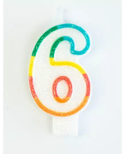 Bursdagslys nummer 6 7,5 cm