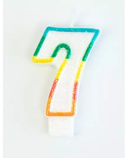 Bursdagslys nummer 7 7,5 cm