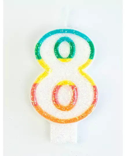 Bursdagslys nummer 8 7,5 cm