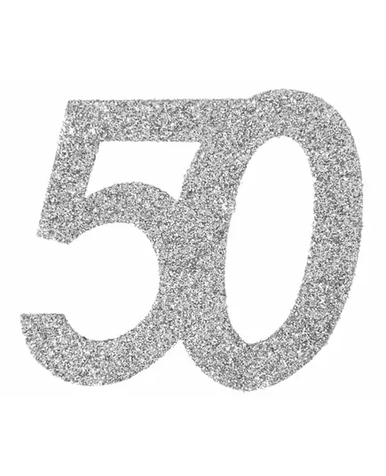 6 stk. 50-årsdagskonfetti 5 x 5 cm
