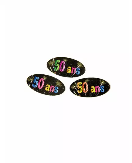 80 stk. papirbordkonfetti 50 år fyrverkeri 4 x 2 cm