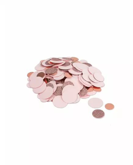 Metallisk konfetti i roségull og rosa glitter 14 g