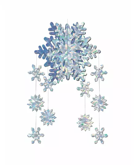3D Prismatisk Snøfnugg Hengende Dekorasjon