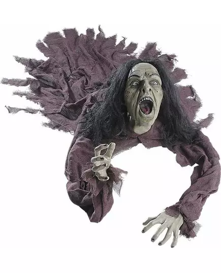 90 cm Halloween-heksedekorasjon med lyd og lys