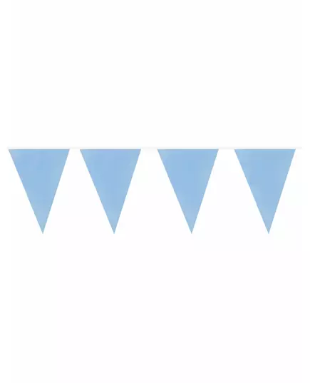 Garland of 20 sky blue pennants 10 m