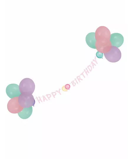 Pastell bursdagsballonggirlander 1,5 m