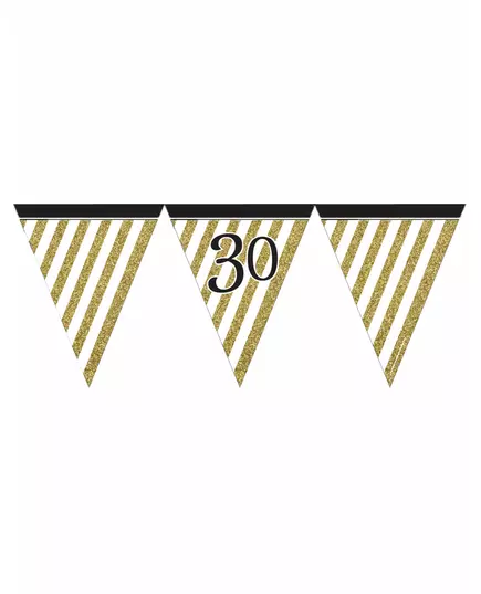 Black and gold bunting 30 years 3.7m