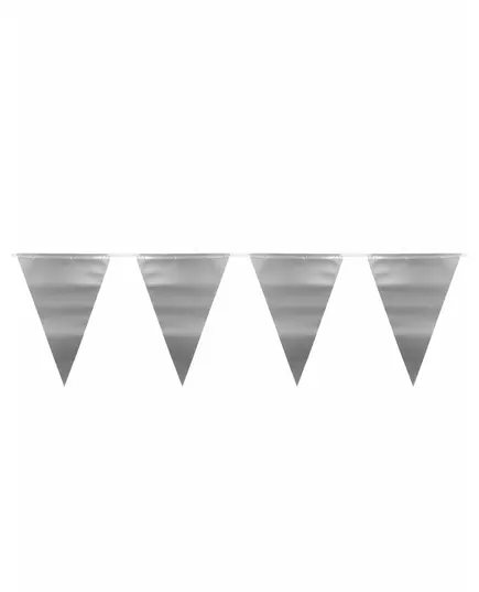 6m metallisk sølvvimpelgirlander