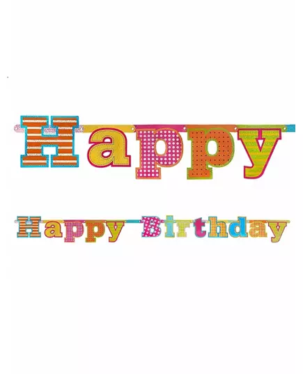 Happy birthday cardboard garland 166 cm