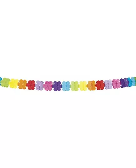 Multicolored garland of paper flowers 4 meters