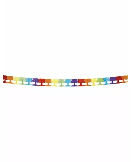 Hawaiian palm paper multi-colored garland 4 meters