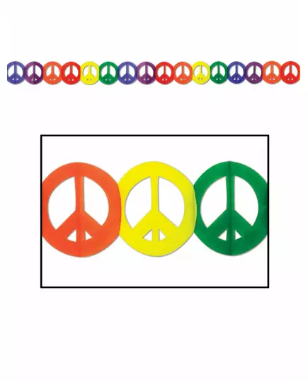 Flerfarget hippie fredspapirgirland