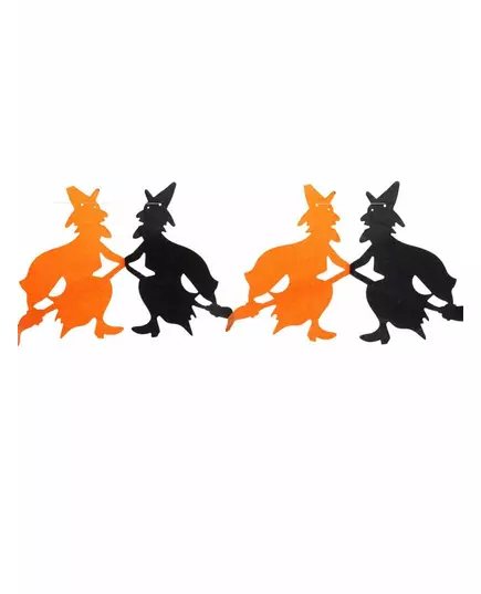 Oransje og svart Halloween-heksepapirgirlander 240 cm